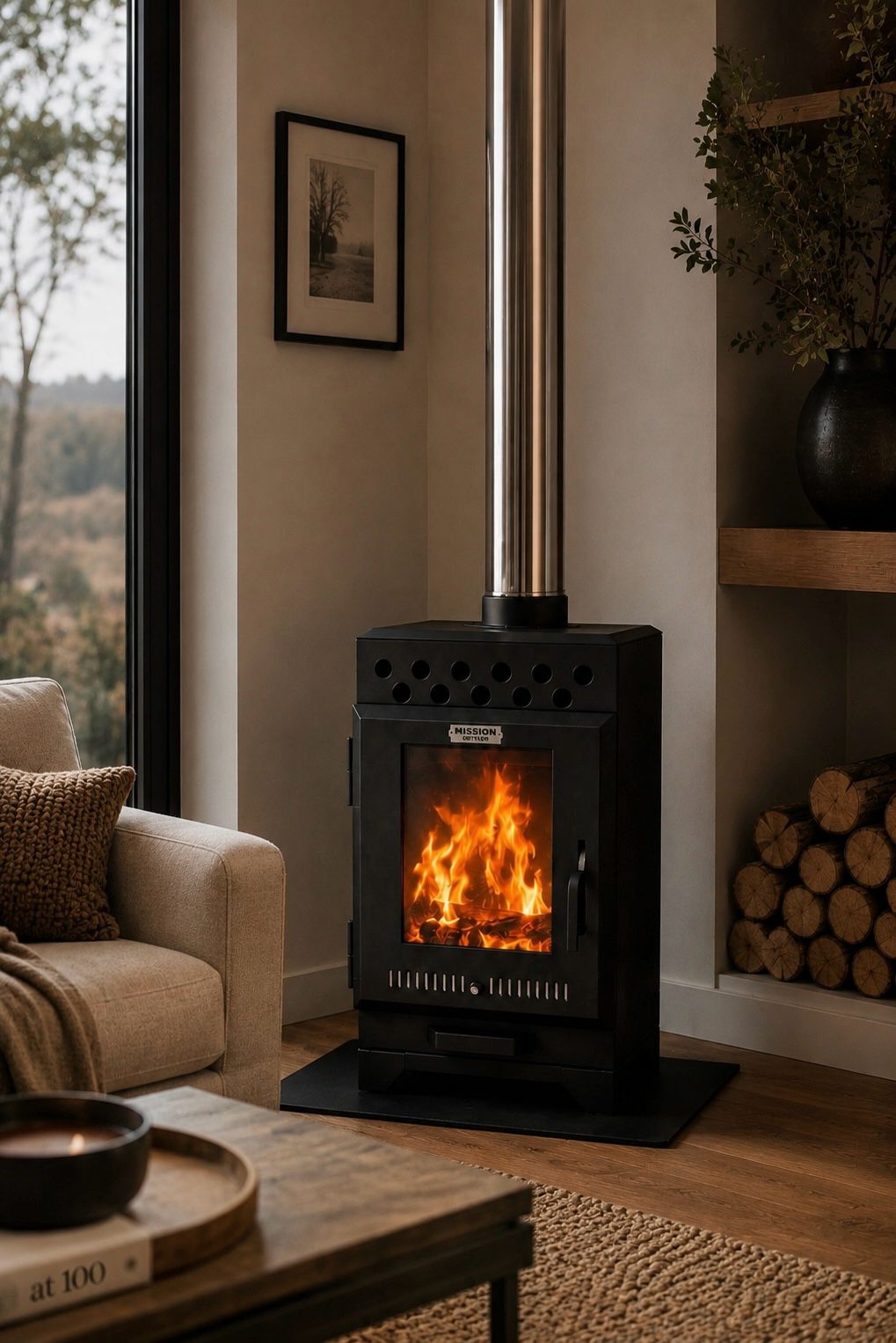 Wood Fireplace With Smart Fan System – Mission Outdoor